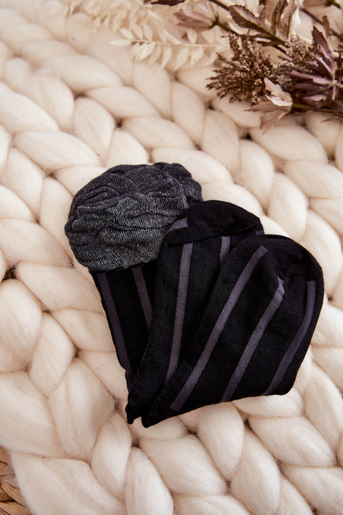 Жіночі різнокольорові бавовняні шкарпетки в смужку по 5 штук