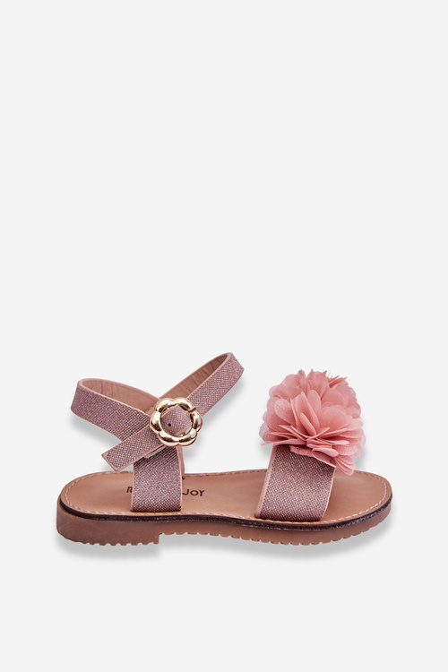 Модні дитячі босоніжки з квіточками рожевого кольору