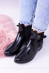 Чорні лаковані жіночі калоші Черевики челсі Someday