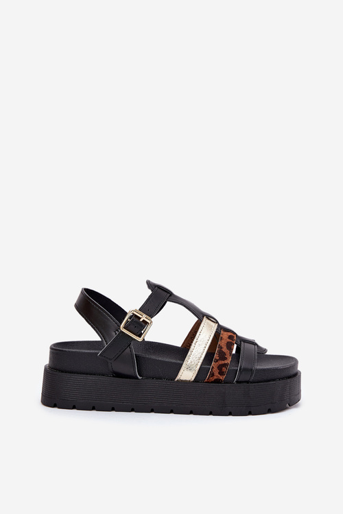 Жіночі Сандалі З Ремінцями На Платформі Чорні Gallari
