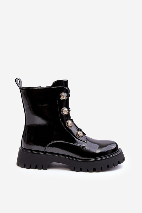 Чоботи жіночі стьобані з ґудзиками D&A MR870-51 Чорні