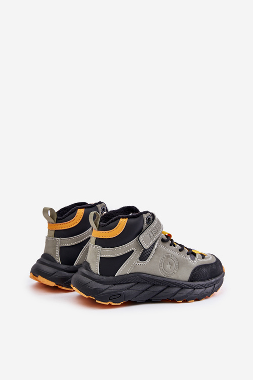 Дитячі утеплені трекінгові черевики на липучці кольору хакі Big Star OO374181