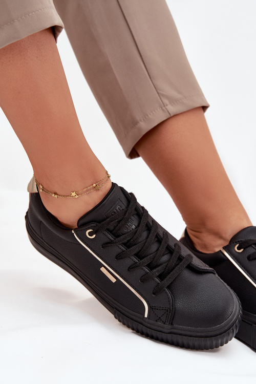 Жіночі Кросівки З Еко Шкіри Big Star SS274025 Чорно-Золоті