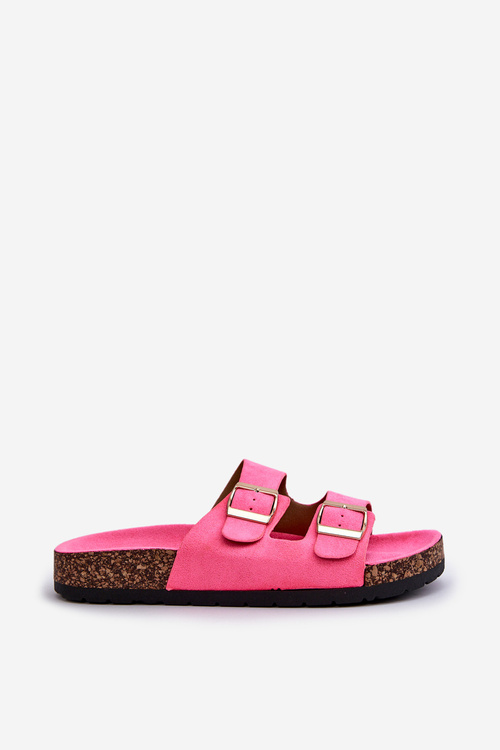 Жіночі сліпони з пробкової підошви, неоново-рожеві босоніжки Cortina