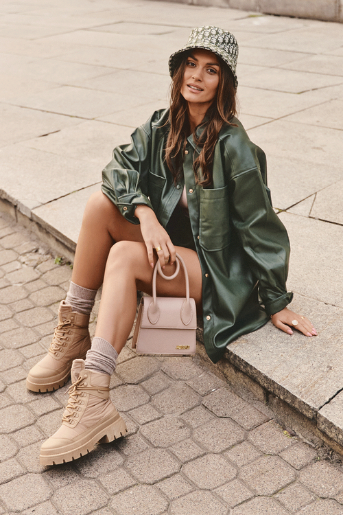 Жіночі утеплені черевики Trapper на платформі та підборах Big Star MM274340 Бежеві