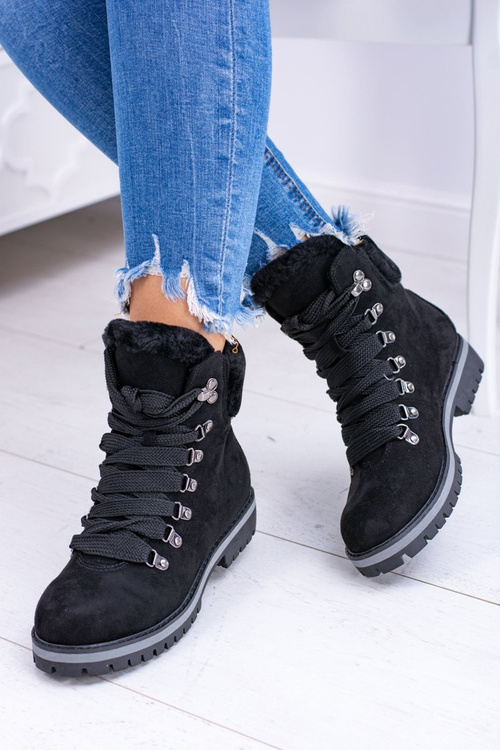 Чорні жіночі дерев'яні штучні хутряні лещата K2