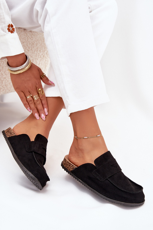 Жіночі Клоги На Корковій Платформі Чорні Nivalia