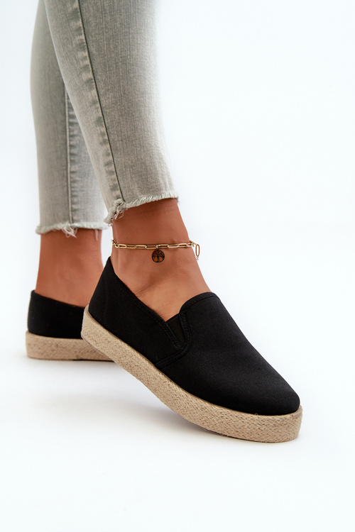 Жіночі еспадрільї на платформі чорні Naloenma