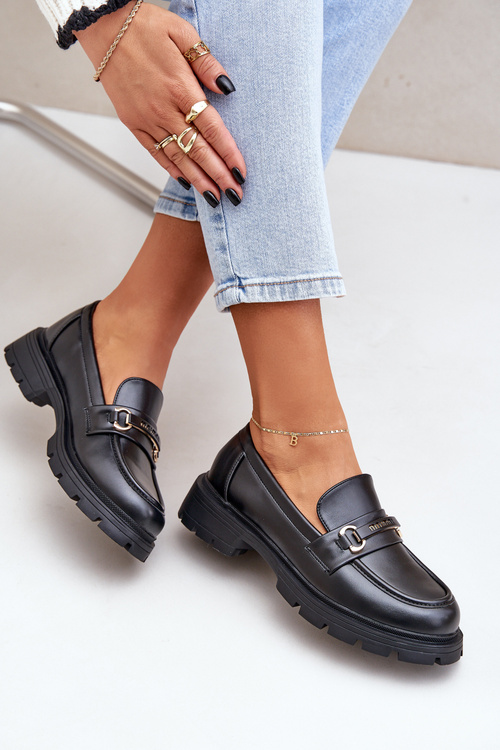 Класичні Жіночі Мокасини З Еко Шкіри Чорні Savethira