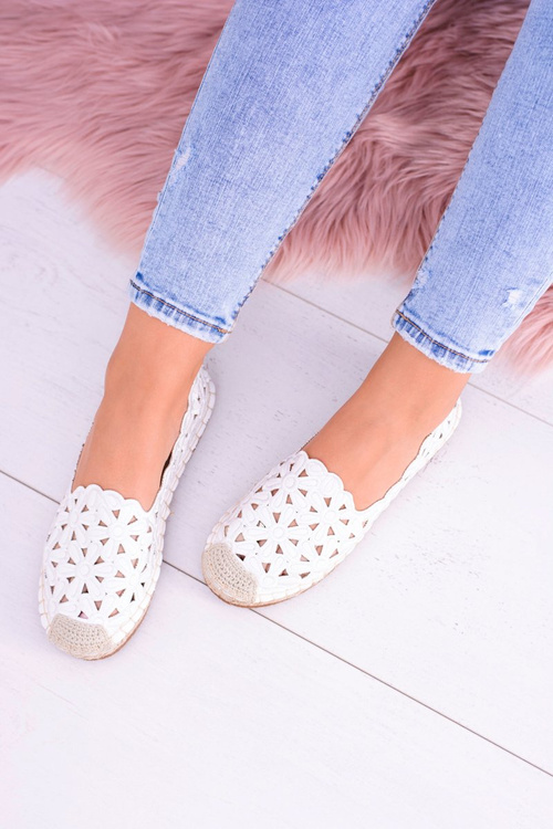 Жіночі білі еспадрільї Lu Boo Balerina з квітами Macarena
