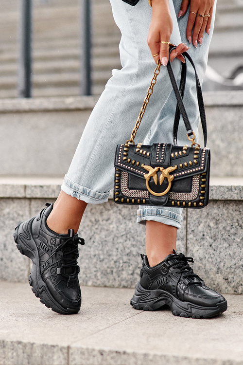 Жіночі масивні спортивні кросівки чорні Toderus