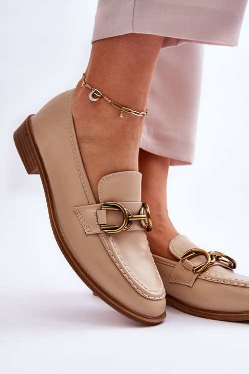 Класичні жіночі лофери бежевого кольору Lorien