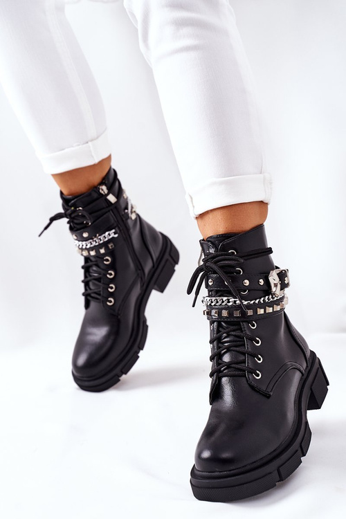 Чорні робочі черевики з пряжкою Grosstick