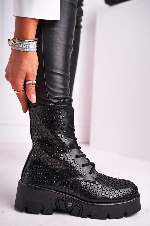 Чоботи жіночі гранж чорні Don't Stop