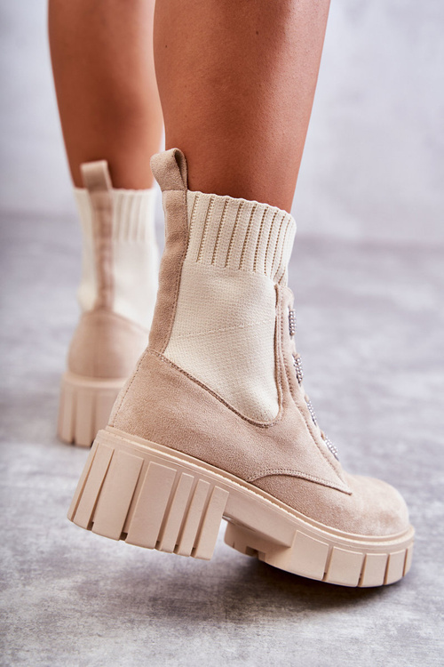 Замшеві слипони Чоботи бежеві Hope