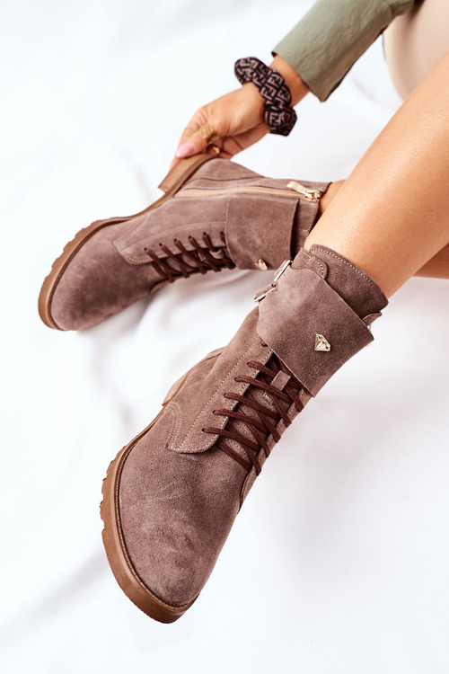 Жіночі шкіряні замшеві чоботи Nicole 2682 Brown