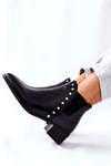 Жіночі черевики челсі на блочному каблуці Чорні човники