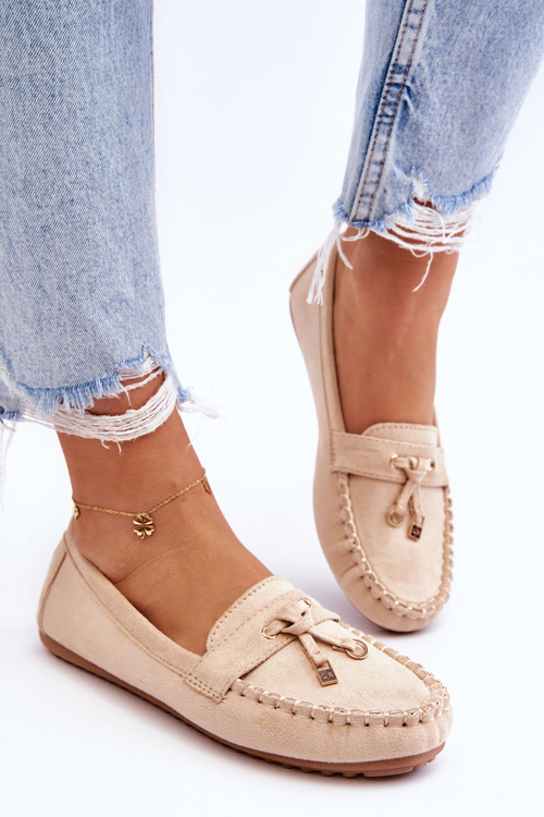 Класичні замшеві лофери бежеві Good Time