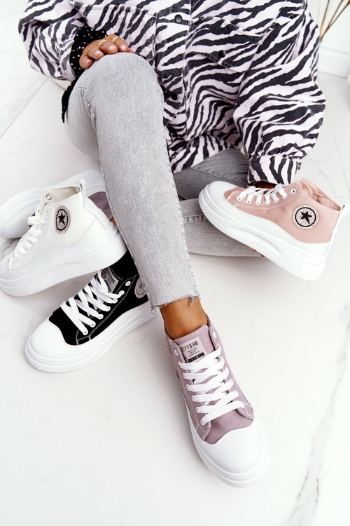 Жіночі високі кросівки на платформі Рожеві Nice Girl