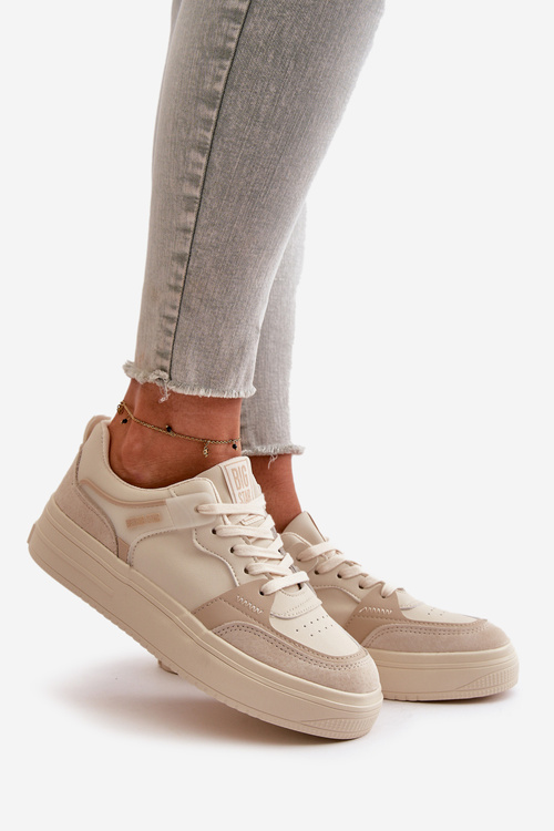 Жіночі низькі кросівки з еко шкіри Big Star OO274029 Beige