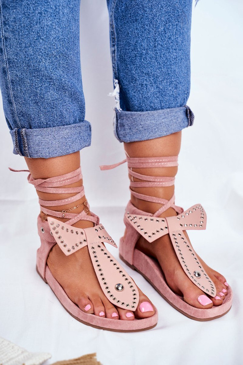 Жіночі багаторівневі босоніжки Lu Boo В'єтнамки Powder Pink Mara