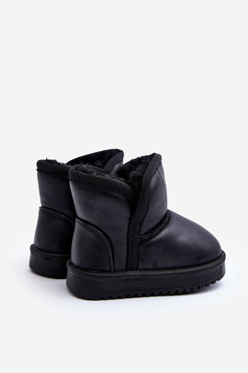 Дитячі утеплені снігові чоботи з хутряною підкладкою чорні Benigna