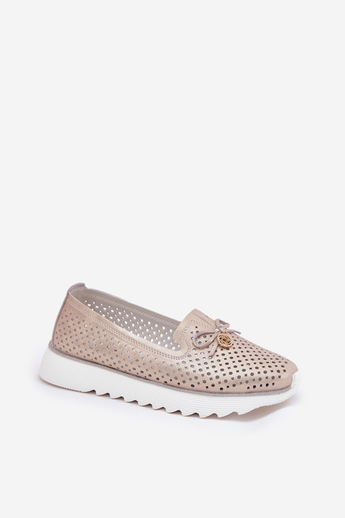 Жіночі Напівчеревики З Перфорацією З Натуральної Шкіри D&A LR51-631 Золоті