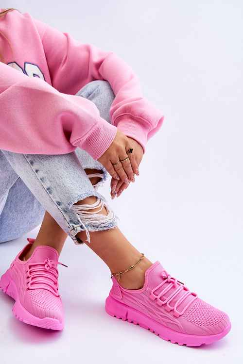Жіноче спортивне взуття без шнурівки Кросівки рожеві Rosett