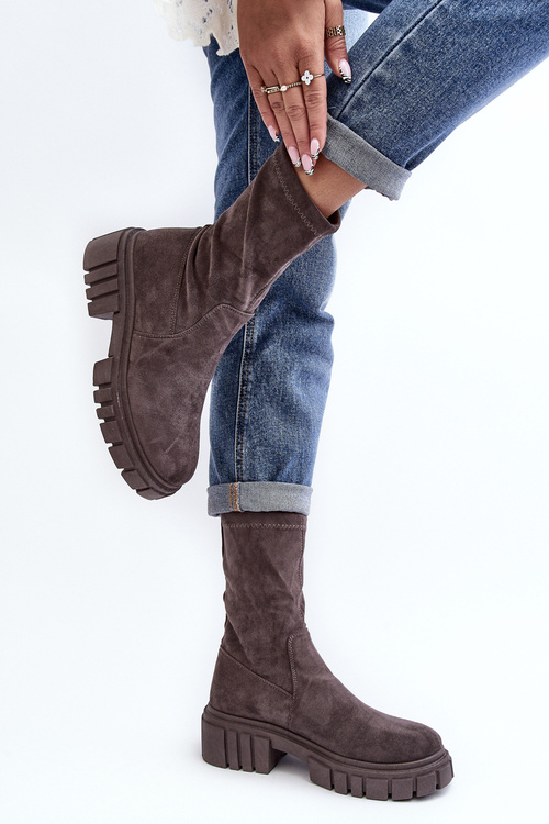 Сірі робочі черевики Divella на плоскій підошві