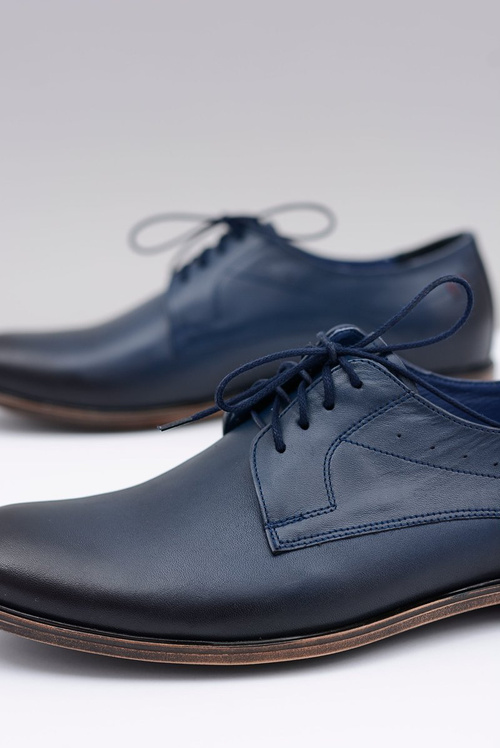 Нікопольські темно-сині шкіряні чоловічі півчобітки James