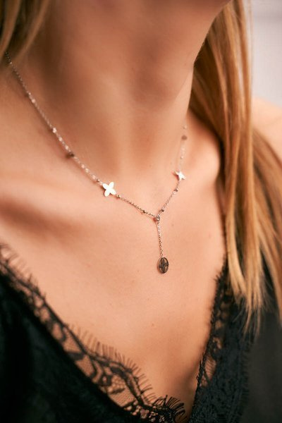 Жіноче срібне намисто Clover з кубічним цирконієм Amanda