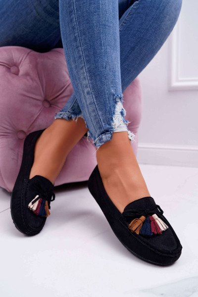 Жіночі чорні замшеві мокасини S.Barski A199 Mohabe