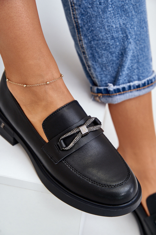 Жіночі мокасини з натуральної шкіри Vinceza 62181 Чорні