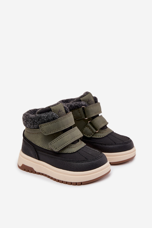 Дитяче зимове взуття снігоступи на липучці зеленого чорного Darlene