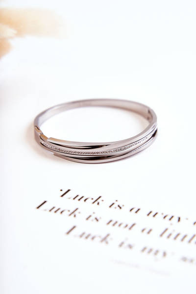 Жіночий сталевий браслет з цирконами, срібні мирени