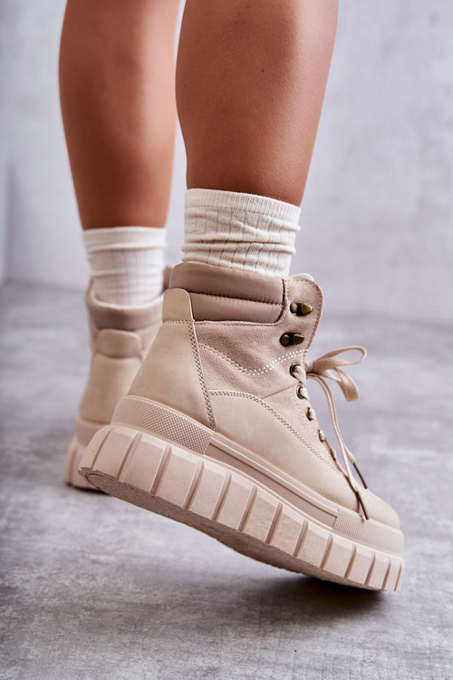 Зручні черевики на платформі бежеві Sanchio