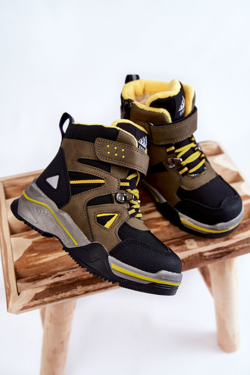 Дитячі пінетки Trappers утеплені з вовни хакі Marco