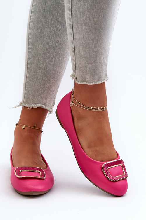 Балерини з декором з екошкіри Pink Enicoria