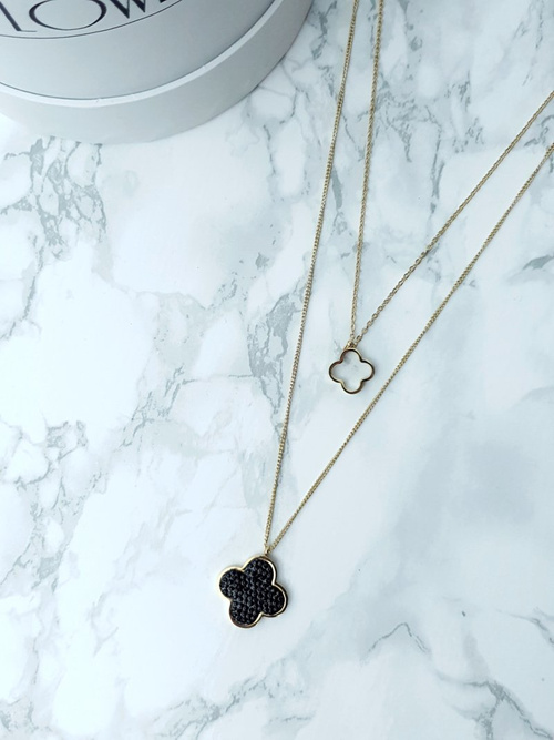 Жіноче золоте подвійне намисто з конюшиною Vern