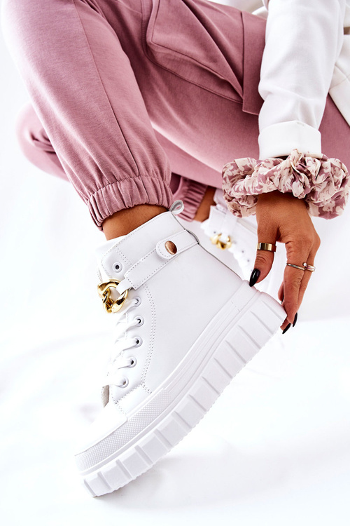 Високі кросівки на платформі Білі підставки