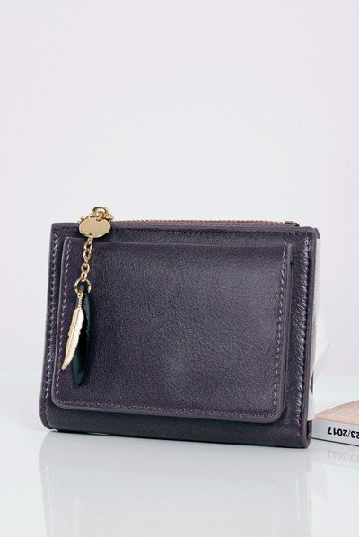 Маленький жіночий сливовий гаманець із золотим пером