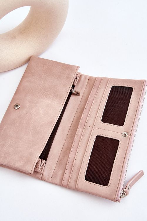 Гаманець жіночий великий місткий рожевий Evina