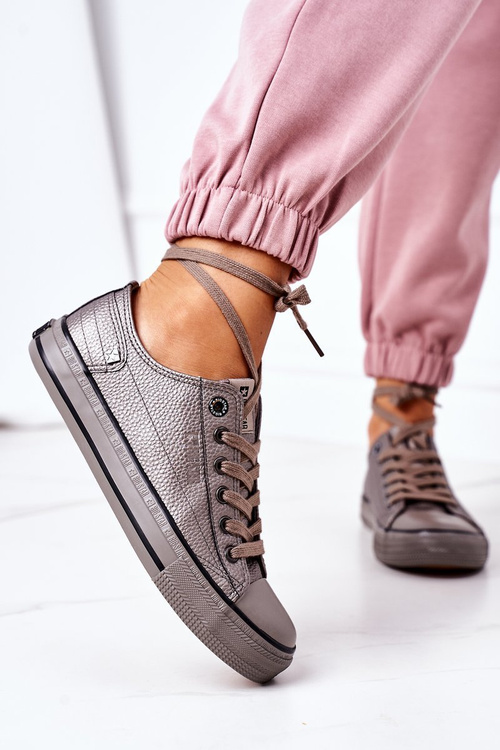 Жіночі шкіряні кросівки BIG STAR II274003 Олов'яні