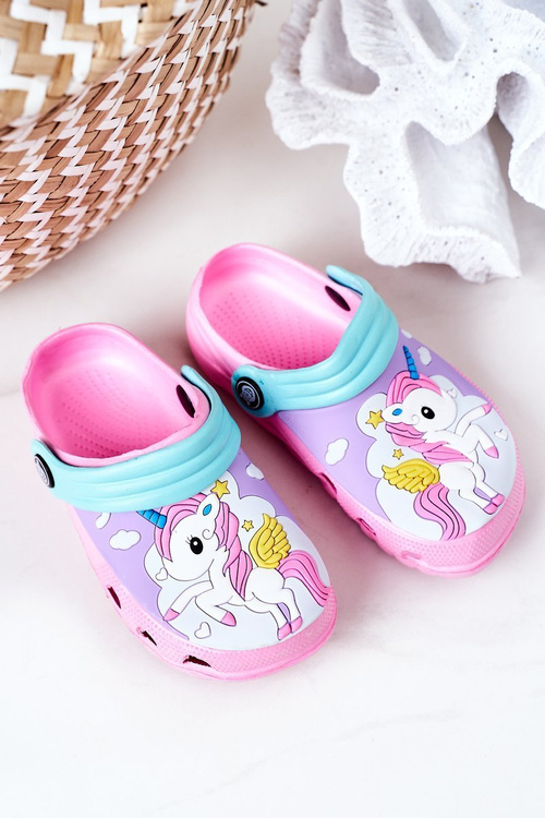 Дитячі поролонові тапочки з єдинорогом рожеві