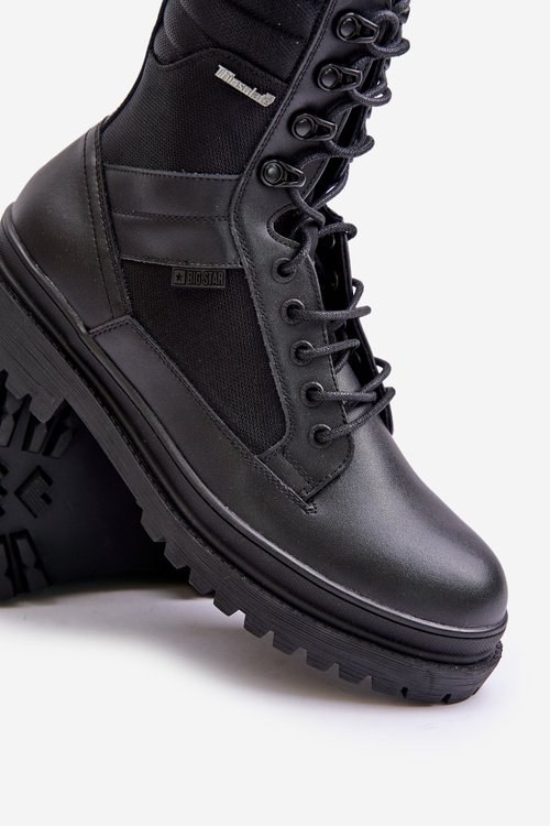 Чоловічі шкіряні ботильйони утеплені Big Star OO174164 Чорні