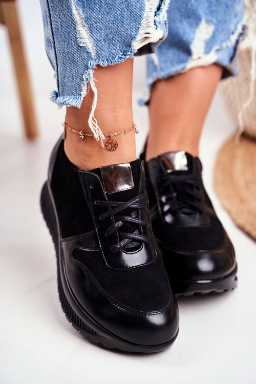 Жіноче спортивне взуття шкіряне чорне Gianna