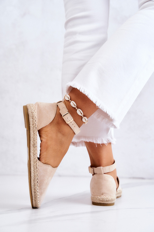 Жіночі еспадрільї з пряжкою Bonetti світло-бежеві