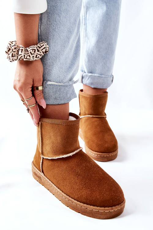 Жіночі зимові шкіряні черевики Big Star II274441 Camel