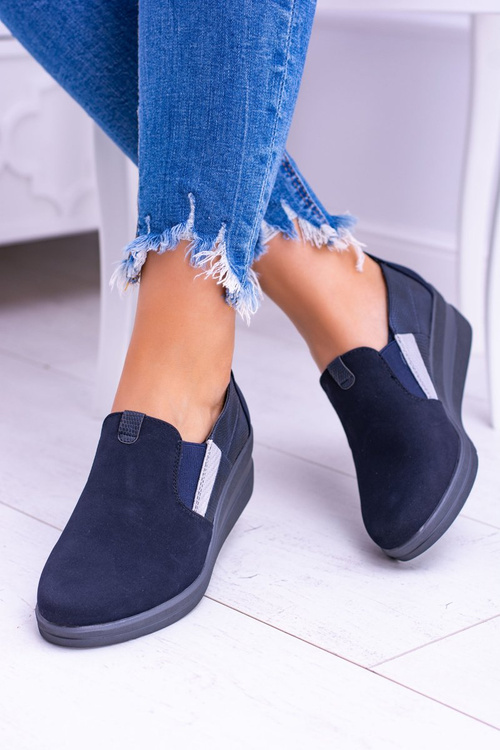 Темно-сині напівчеревики на платформі Sergio Leone Sedici