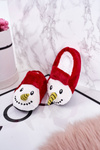 Дитячі новорічні тапочки зі сніговиком Red Xmas